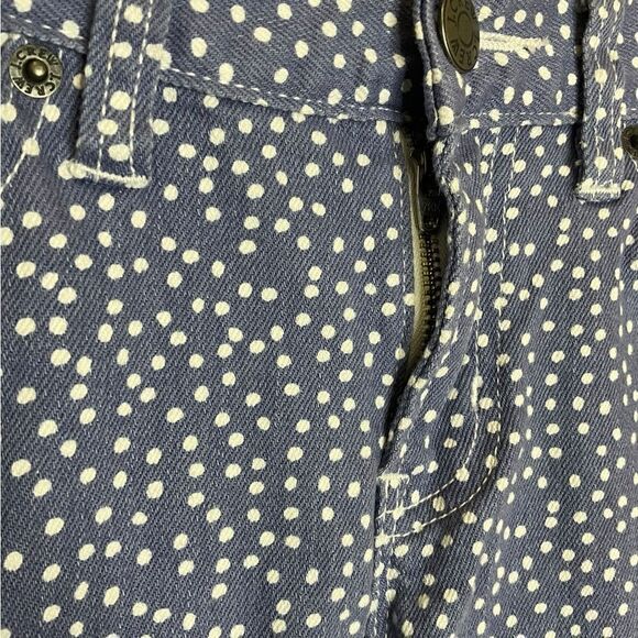 J Crew Women's Size 27 Light Blue Blue Polka Sot Toothpick Jeans Low Rise - Picture 4 of 11